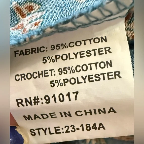 Luna Moon Women’s L Tiered Maxi Skirt Floral Teal Crochet Cottagecore Bohemian - Picture 6 of 7